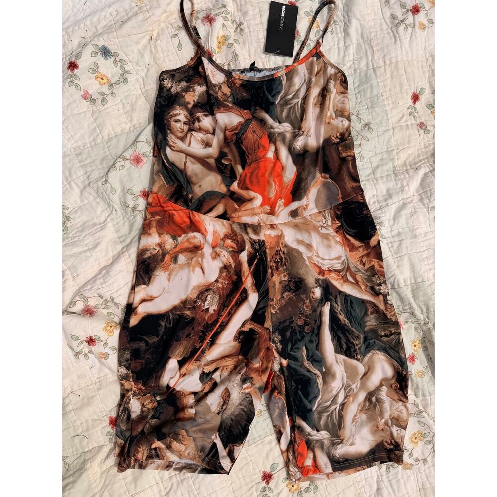 Sistine cherub like Art Print Romper Dress Size 1X NWTFashion nova brand